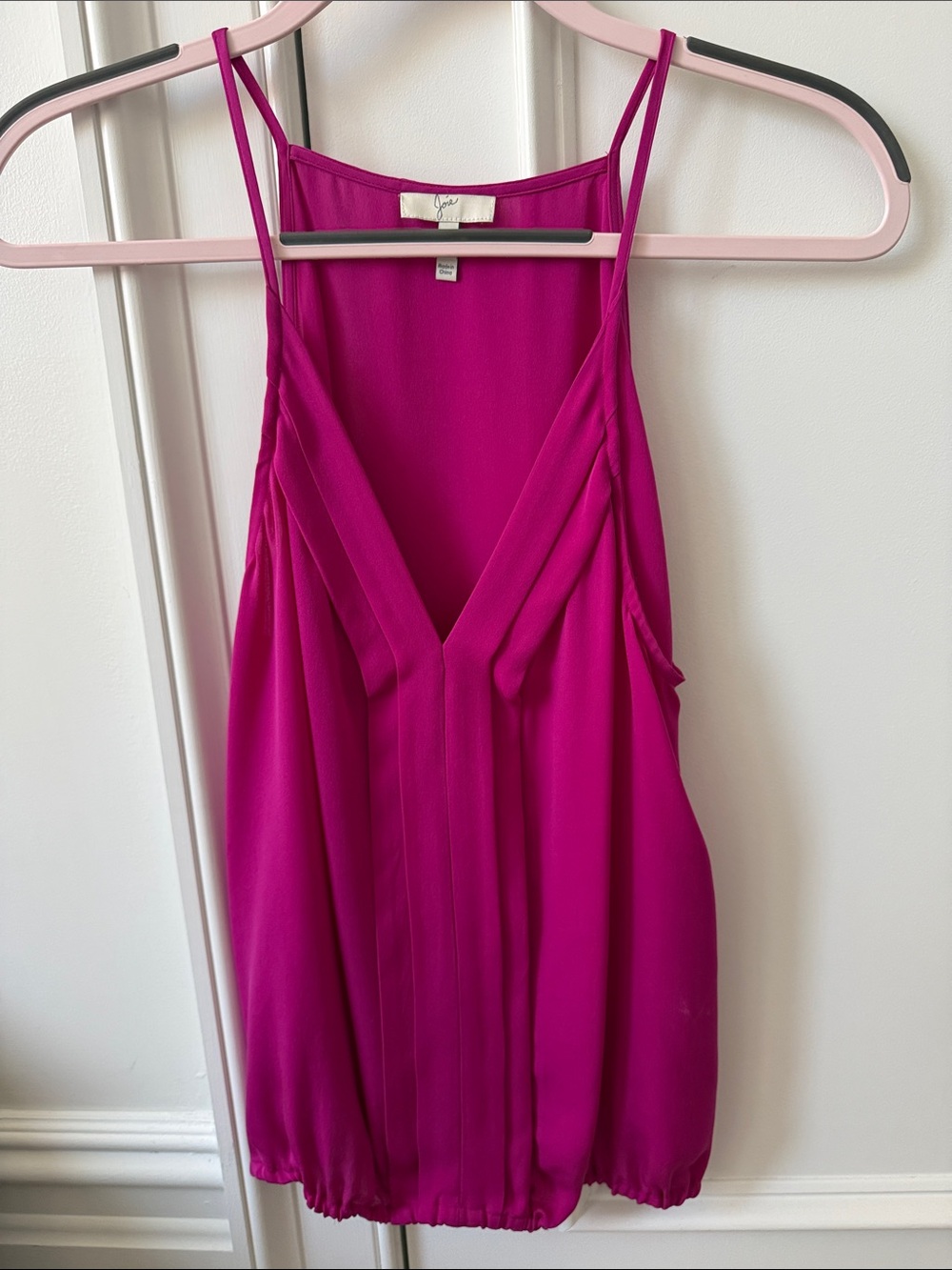 Joie Bright Fuchsia Spaghetti Strap V-Neck Tank
